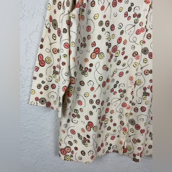 Women’s Christopher & Banks Button Sewing Design Button Up Cardigan Size Medium - Picture 2 of 7